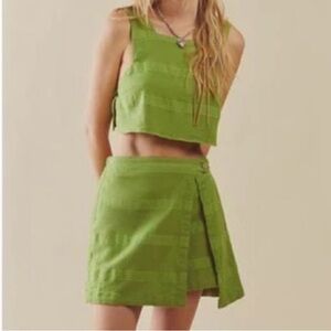 Free People Green Goddess Ain't Nothin' Like It Skort Set